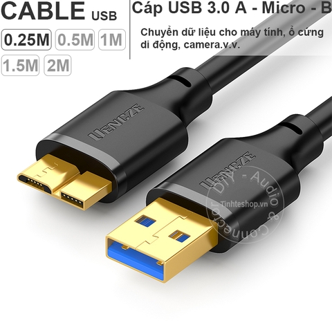 Cáp USB 3.0 cho ổ cứng di động 0.25 mét đến 2 mét - USB 3.0 AM to micro BM cable