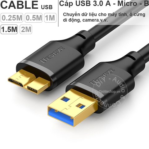 Cáp USB 3.0 cho ổ cứng di động 0.25 mét đến 2 mét - USB 3.0 AM to micro BM cable