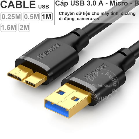 Cáp USB 3.0 cho ổ cứng di động 0.25 mét đến 2 mét - USB 3.0 AM to micro BM cable