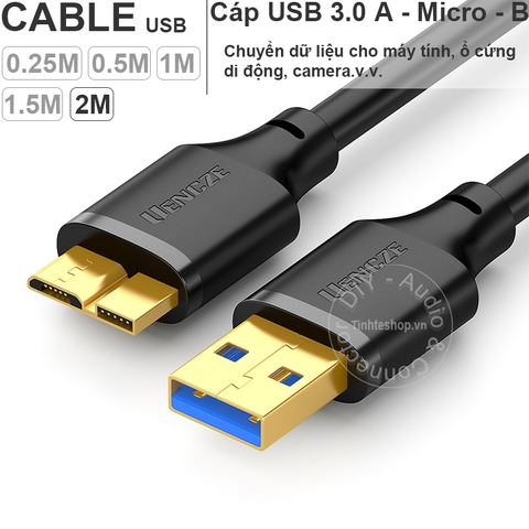 Cáp USB 3.0 cho ổ cứng di động 0.25 mét đến 2 mét - USB 3.0 AM to micro BM cable