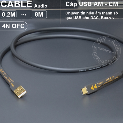 Dây USB DAC type C sang type B 0.2 đến 8 mét - USB CM to BM OTG cable