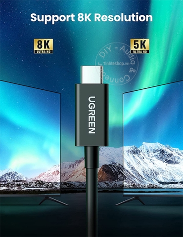 Cáp Thunderbolt 4 40Gbps hỗ trợ 8K60Hz PD100W 0.5 mét đến 2 mét Ugreen US501