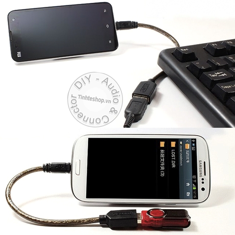 Cáp OTG Micro USB 20Cm Unitek Y-C438 cắm Chuột bàn phím USB flash cho Smartphone Tab- Micro USB to USB 2.0 AF OTG