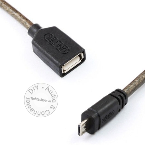 Cáp OTG Micro USB 20Cm Unitek Y-C438 cắm Chuột bàn phím USB flash cho Smartphone Tab- Micro USB to USB 2.0 AF OTG