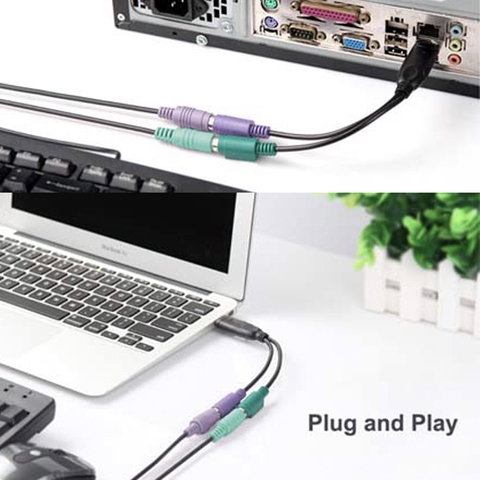 USB ra PS2 dùng cho bàn phím chuột cổng PS2 trên Laptop PC 20Cm