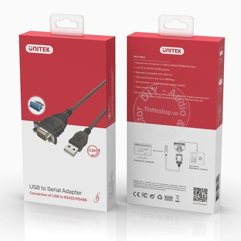 USB sang RS422 485 Unitek y-1082 dài 80Cm chipset FT232