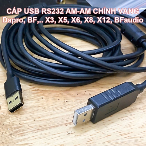 Cáp USB 2 đầu đực RS232 chipset CH340 điều khiển vang số Dapro, Dbacoustic Pro2 max, BF,.. X3, X5, X6, X8, X12, BFaudio