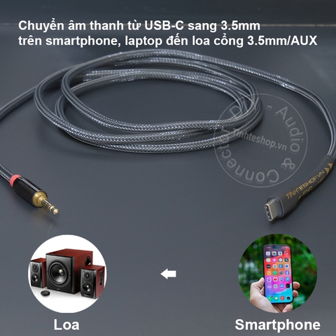 Dây USB C sang 3.5 DAC 32bit 384KHz - USB Type C to AUX audio cable