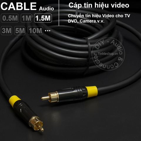 Cáp video cho DVD TV Camera.v.v. - RCA video cable DIY 0.5M..,20M
