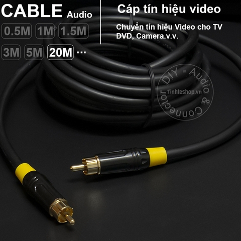 Cáp video cho DVD TV Camera.v.v. - RCA video cable DIY 0.5M..,20M