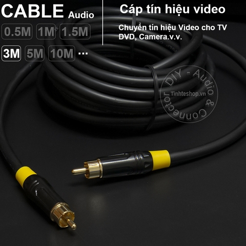 Cáp video cho DVD TV Camera.v.v. - RCA video cable DIY 0.5M..,20M