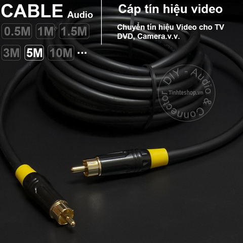Cáp video cho DVD TV Camera.v.v. - RCA video cable DIY 0.5M..,20M