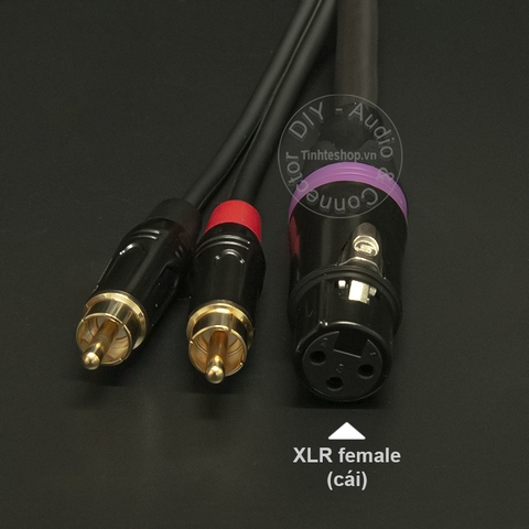 Cáp XLR canon cái ra 2 AV RCA - XLR female to RCA cable DIY 0.5M 1M 1.5M 3M 5M