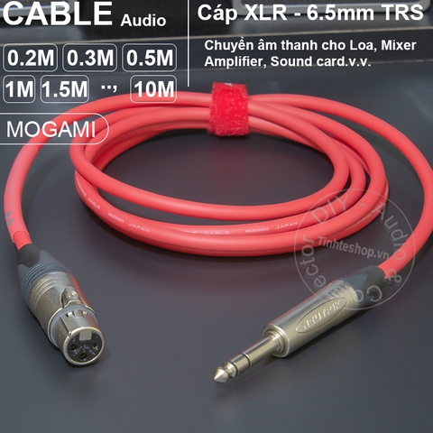 Dây canon cái sang 6 ly TRS cho Loa kiểm âm Mixer, DAC - Mogami XLR female to 6.35mm balanced audio cable made by hand