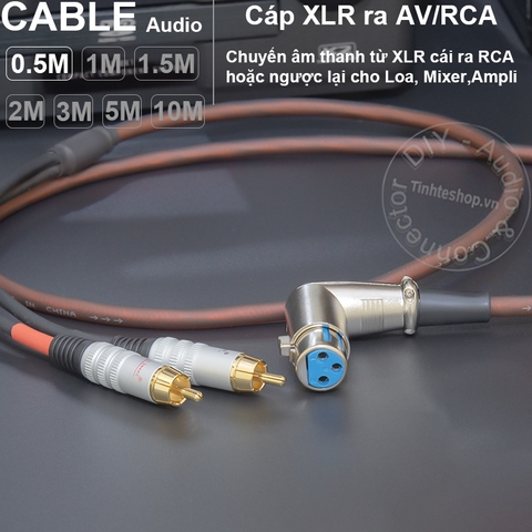 Dây Canon cái ra Hoa sen DIY 0.5 đến 5 mét - XLR female to 2RCA cable