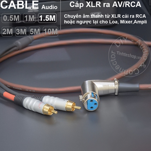 Dây Canon cái ra Hoa sen DIY 0.5 đến 5 mét - XLR female to 2RCA cable