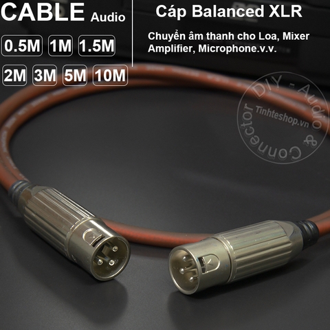 Cáp XLR đực ra XLR đực 1 sợi DIY 0.5M đến 5M - XLR male to XLR male cable
