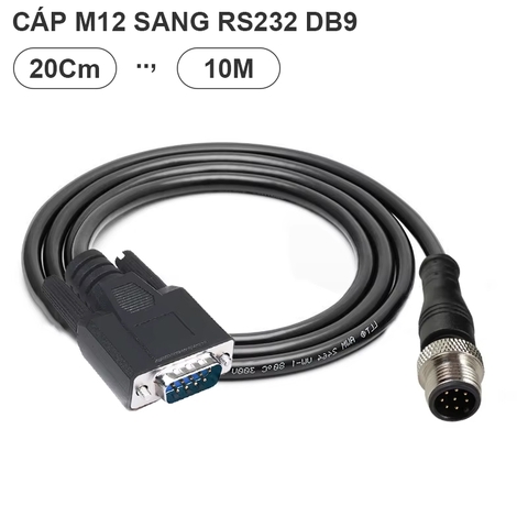 Cáp M12 8pin sang DB9 RS232 - M12 8pin to DB9 RS232 Waterproof Power Industrial Cable