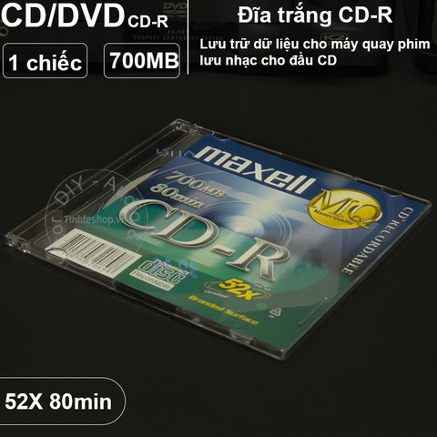 Đĩa CD ghi xoá - Đĩa CD-RW Maxell 700MB 80min 1-4X - CD Rewritable Maxell