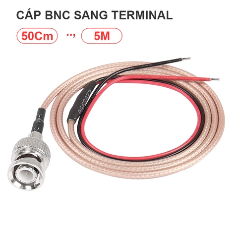 Cáp BNC đực bấm 1 đầu - RG316 50 Ohm BNC male cable with open terminal connectors