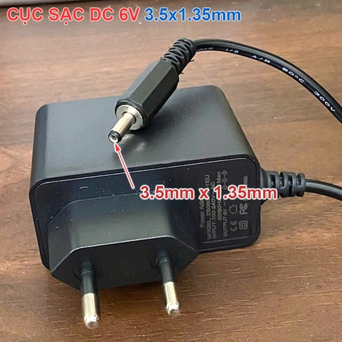 Cục sạc DC 6V 1A 5.5x2.5mm - 6V 1A Power Supply Adapter with 5.5X2.5mm Plug