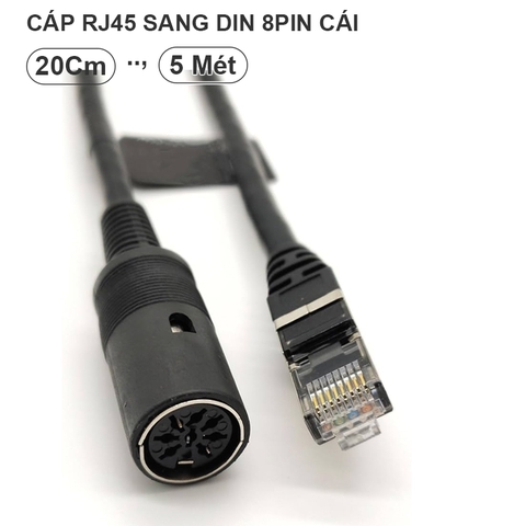 Dây RJ45 sang DIN 8pin - DIN 8-Pin Female to RJ45 8-Pin Male Shielded Powerlink B&O Adapter
