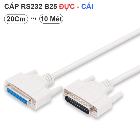 Dây COM DB25 đực sang cái cho Máy in Thiết bị điều khiển - Parallel Extension Cable for PC D-Sub 25 to D-Sub 25 Plug to Female for Printer, PDA, Scanner or Modem, Approx
