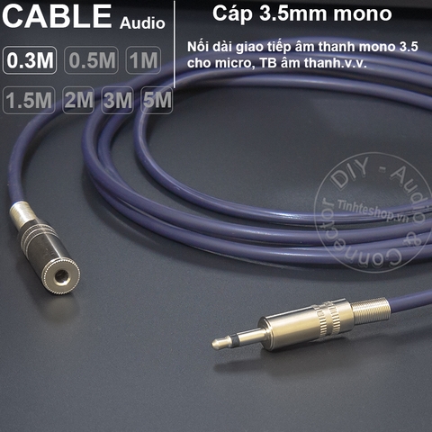 Dây 3.5 mono nối dài DIY 0.3 mét đến 5 mét - Mono 3.5mm male female