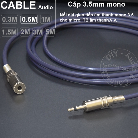 Dây 3.5 mono nối dài DIY 0.3 mét đến 5 mét - Mono 3.5mm male female
