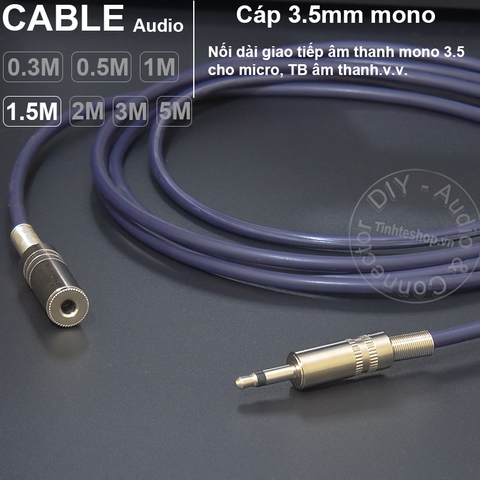 Dây 3.5 mono nối dài DIY 0.3 mét đến 5 mét - Mono 3.5mm male female