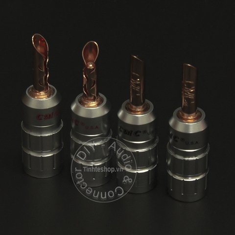 Giắc cắm Loa Âm ly răng cưa bắp chuối đồng nguyên bản 4 chiếc - Audio banana plug jack for Speaker Amplifer