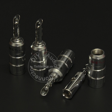 Rắc cắm cho Loa Âm ly cổng bắp chuối răng cưa đồng mạ rhodium