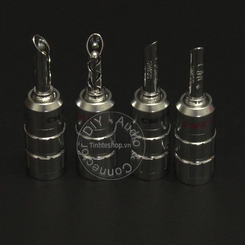 Rắc cắm cho Loa Âm ly cổng bắp chuối răng cưa đồng mạ rhodium