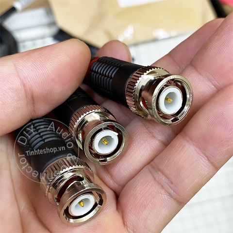Đầu bấm dây BNC cho camera cáp đồng trục chuôi vỏ nhựa 1 chiếc - BNC male connetor jack plug
