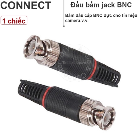 Đầu bấm dây BNC cho camera cáp đồng trục chuôi vỏ nhựa 1 chiếc - BNC male connetor jack plug