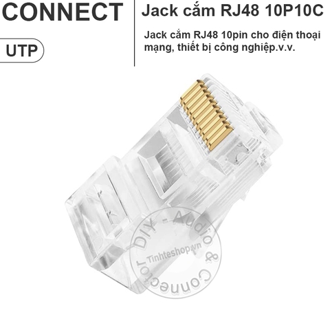 Đầu kẹp cáp 10pin RJ50 RJ48 FTP - Metal-coated 10-pin RJ48 network connector