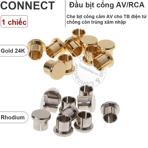 Nắp bịt cổng AV cho Loa Âm ly 1 chiếc mạ vàng 24K và rhodium