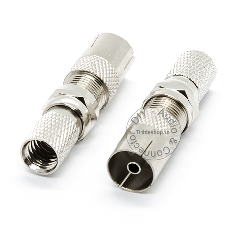 Jack cắm anten TV cổng cái kèm chuôi vặn F5 - PAL TV adapter female