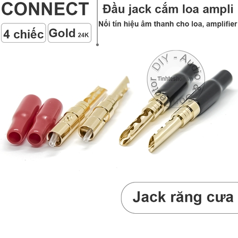 Đầu cắm bắp chuối cho Loa Âm ly mạ vàng 24K 1.6U OD4mm AEC - Connector BP-150ALG