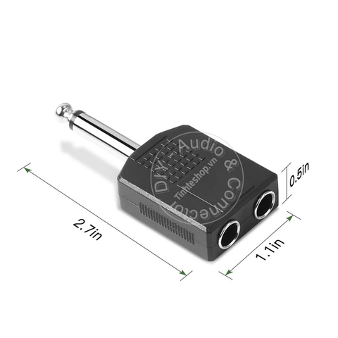 Đầu chia 6.5mm 1 ra 2 dùng 2 micro - 6.35mm male to 2 female adapter