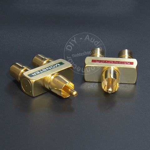 Jack chia AV 1 ra 2 nhân đồng mạ vàng 24K 1 chiếc - RCA spliiter 1 in 2 out