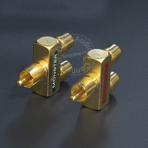 Jack chia AV 1 ra 2 nhân đồng mạ vàng 24K 1 chiếc - RCA spliiter 1 in 2 out