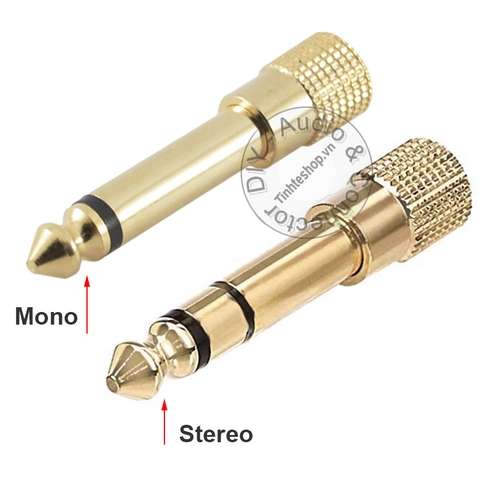 Jack chuyển 6.5 sang 3.5 mono - Mono 6.35mm male to 3.5mm female adapter