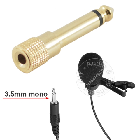 Jack chuyển 6.5 sang 3.5 mono - Mono 6.35mm male to 3.5mm female adapter
