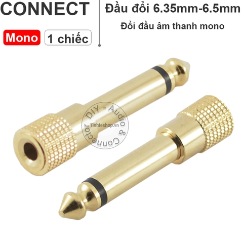 Jack chuyển 6.5 sang 3.5 mono - Mono 6.35mm male to 3.5mm female adapter