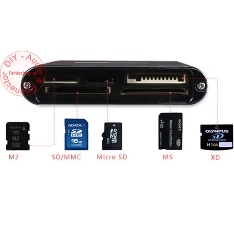 Đầu đọc thẻ nhớ đa năng SD Micro SD TF CF MS M2 XD SSK SCRM-025 - Reader card all in one