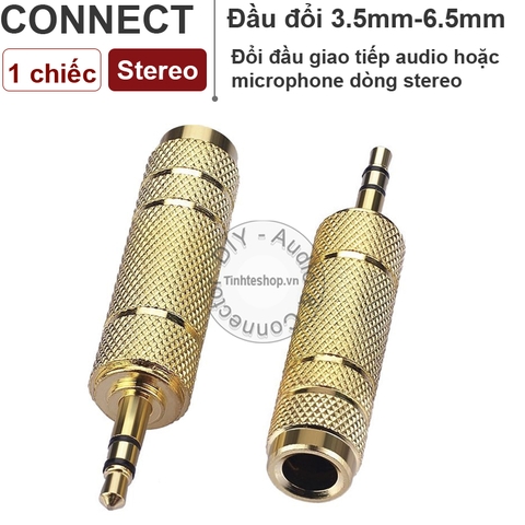 Đầu chuyển 3.5mm sang 6.5mm stereo cho Tai nghe Micro - Audio 3.5mm male to 6.5mm stereo female adapter
