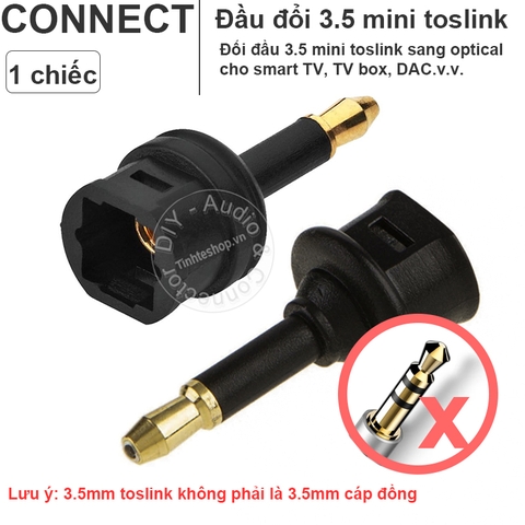 Jack chuyển 3.5 sang quang vuông góc - 3.5mm mini toslink to toslink