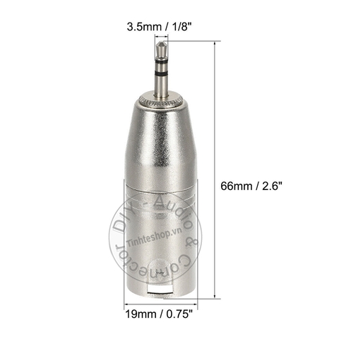 Đầu đổi 3.5 ra canon balanced microphone 1 chiếc - XLR male to 3.5mm adapter