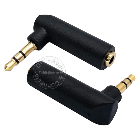 Đầu đổi 3.5mm đực sang cái chữ L - 3.5mm stereo 3 pole male to female angle